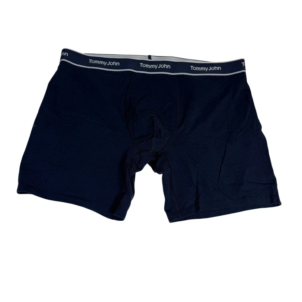 Tommy John Mens XL Navy Blue Second Skin Cotton Stretch Boxer Briefs 2302